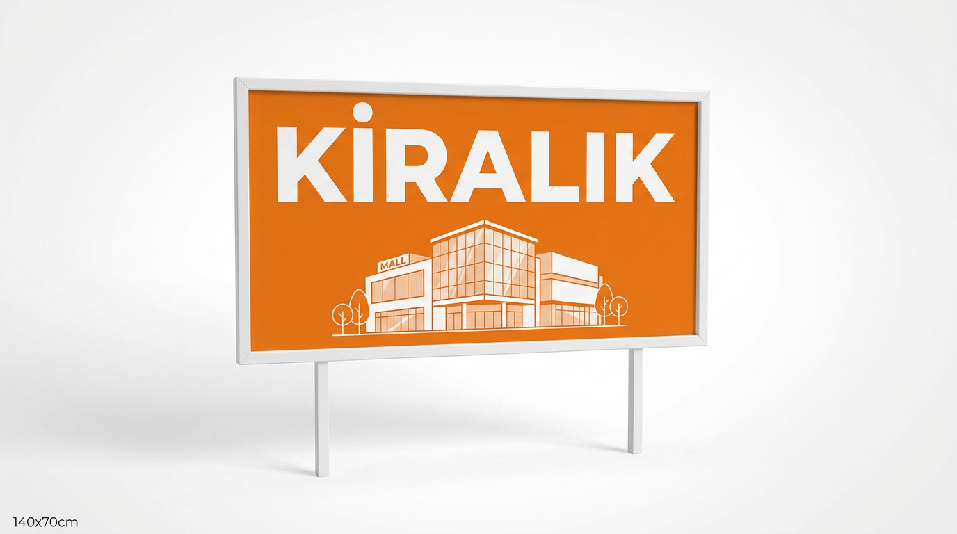 100×150 cm Büyük Boy Emlak Tabelası — Çift Direkli
